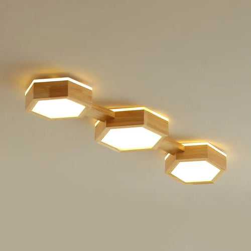 Plafonnier LED moderne en Grain de bois