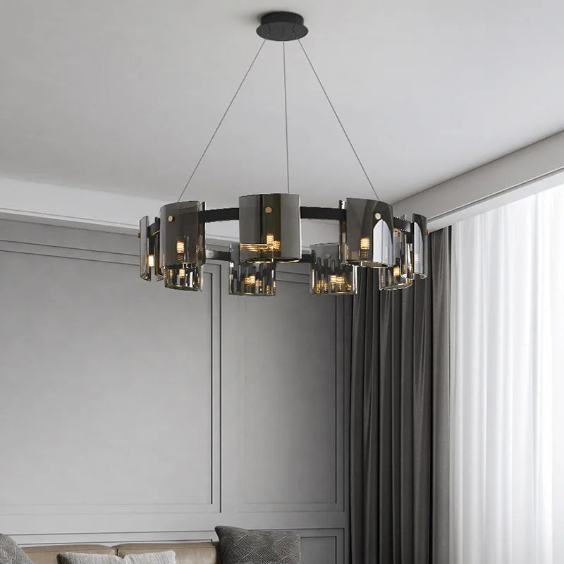 lustre led scandinave en cristal décoration d'intérieur luminaire