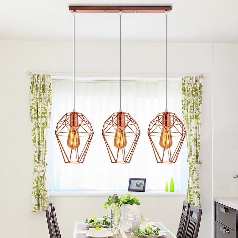 lustre led vintage moderne 1/3 têtes suspension abat-jour