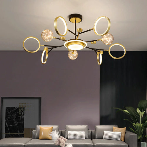 lustre nordique moderne en fer éclairage étoilé décoration créative