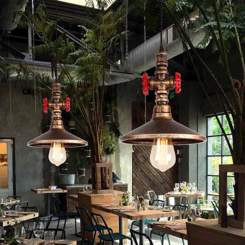 suspension vintage industriel loft tuyau d'eau luminaire bar restaurant