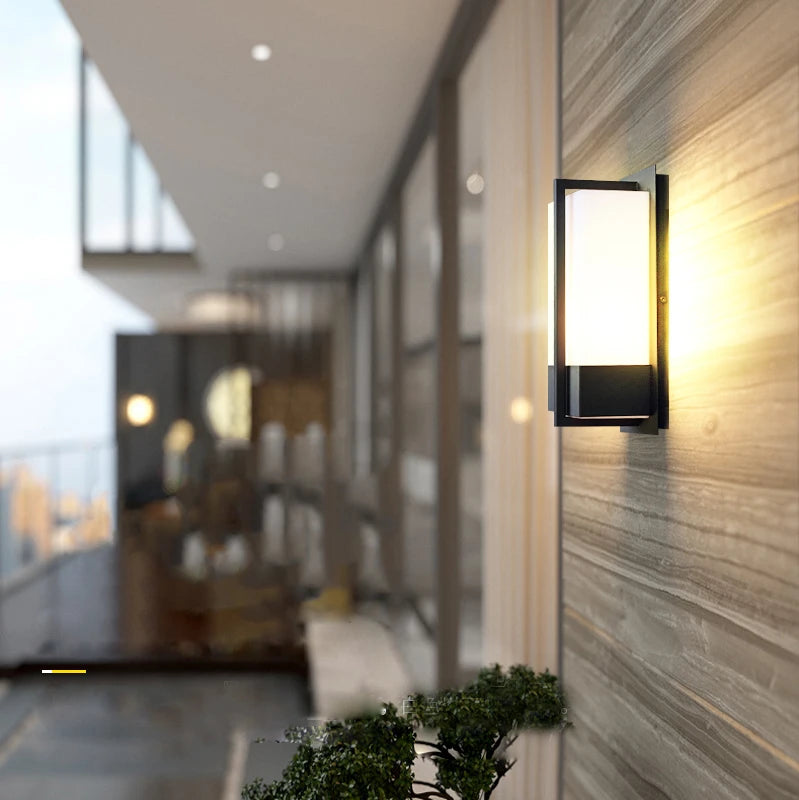 Applique extérieure étanche escalier porte d'entrée balcon maison jardin terrasse porche avant E27 aluminium éclairage mural moderne