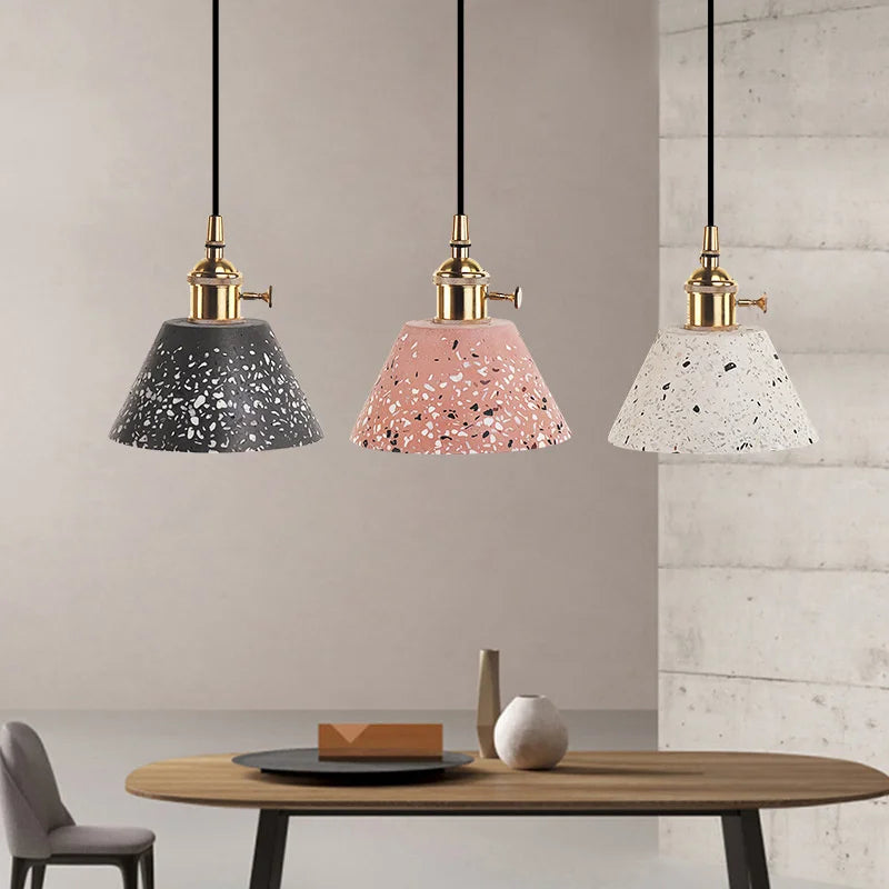 lampe suspension nordique moderne simple en terrazzo
