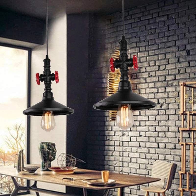 suspension vintage industriel loft tuyau d'eau luminaire bar restaurant