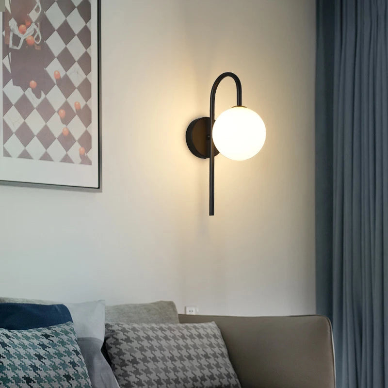 applique murale led en forme de boule de verre pour hôtel bar boutique