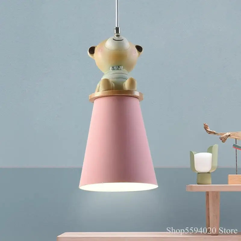 lustre créatif dessin animé animal pour chambre d'enfants