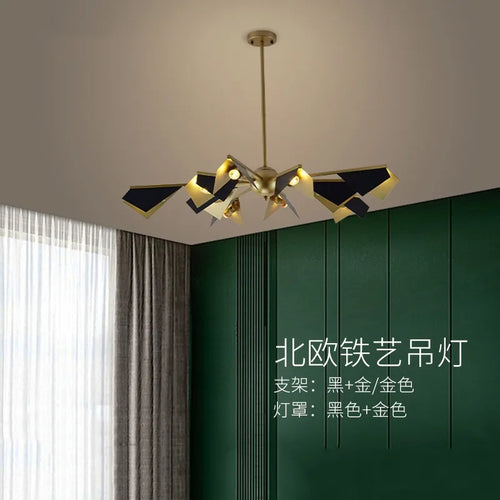 lustre en fer forgé de style nordique éclairage de luxe créatif