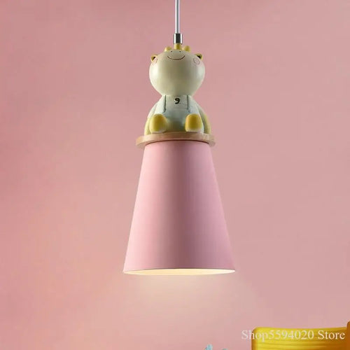 lustre créatif dessin animé animal pour chambre d'enfants