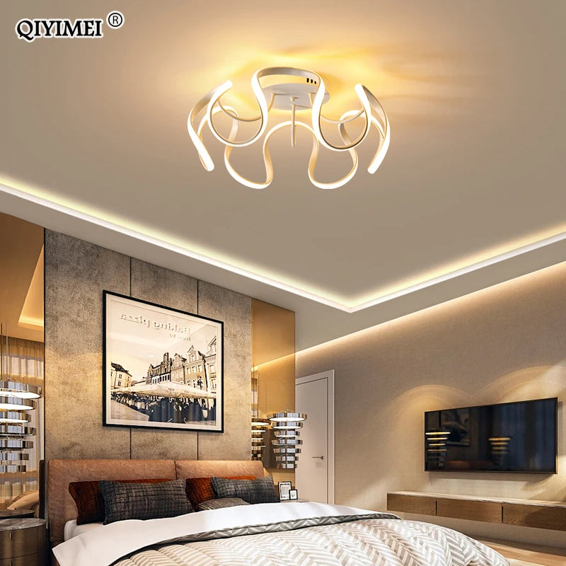 lustre led moderne avec gradateur pour décoration intérieure