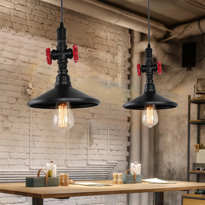 suspension vintage industriel loft tuyau d'eau luminaire bar restaurant