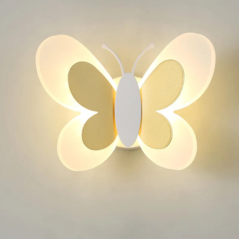 applique murale créative papillon dessin animé lumière led enfants