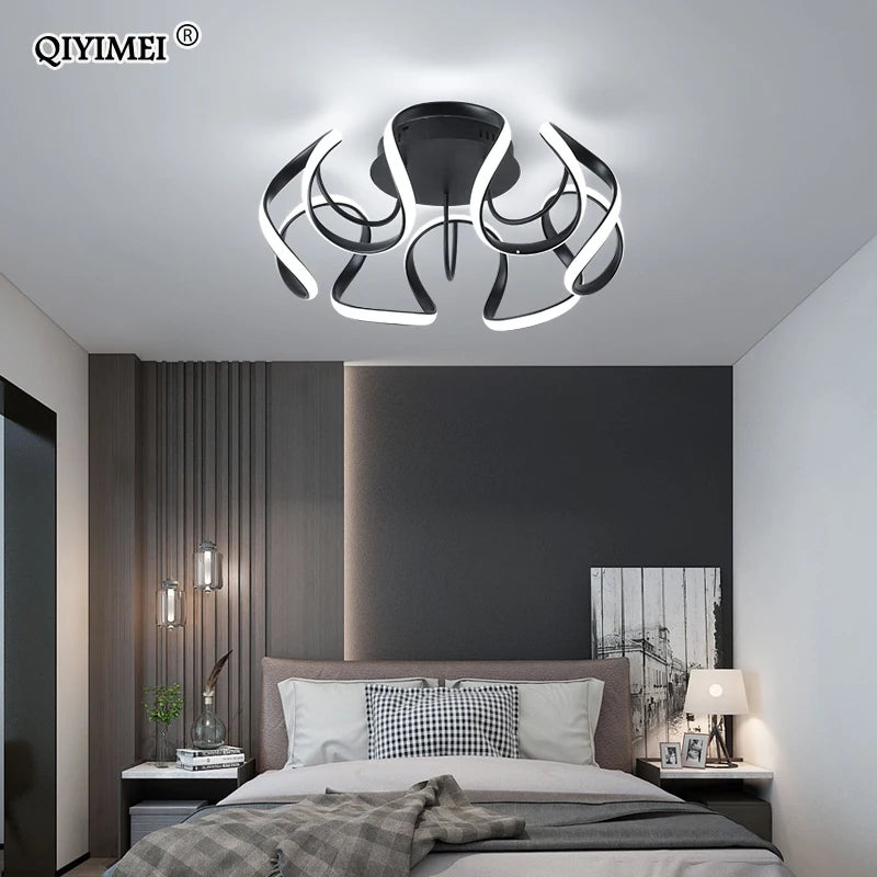 lustre led moderne avec gradateur pour décoration intérieure