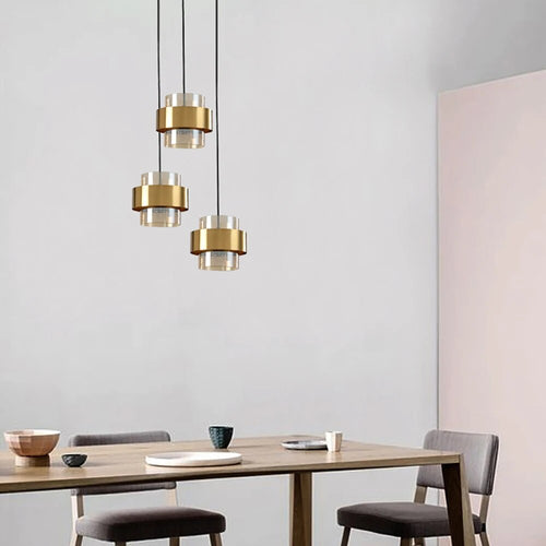 Suspension LED cylindriques en ou nordiques