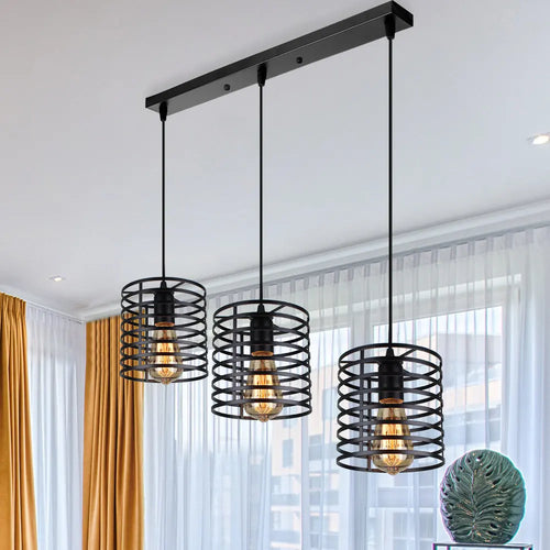 lustre suspendu moderne avec 1/3 têtes led vintage