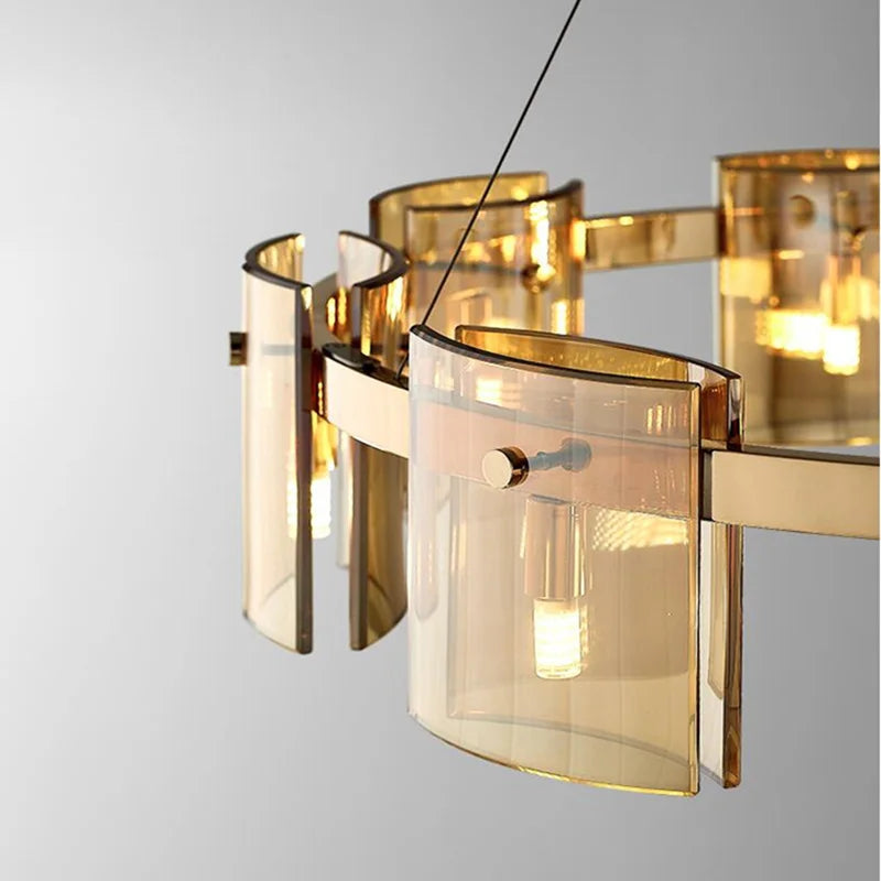lustre led scandinave en cristal décoration d'intérieur luminaire