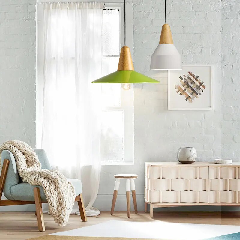 Suspension LED en bois