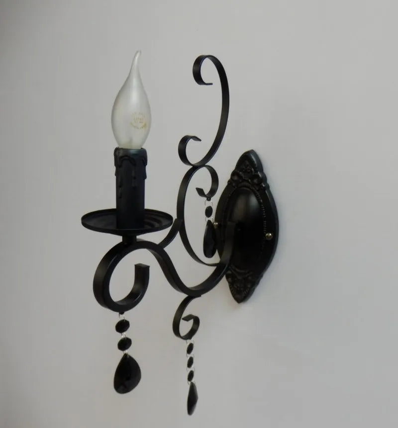 applique murale en cristal et métal style classique européen