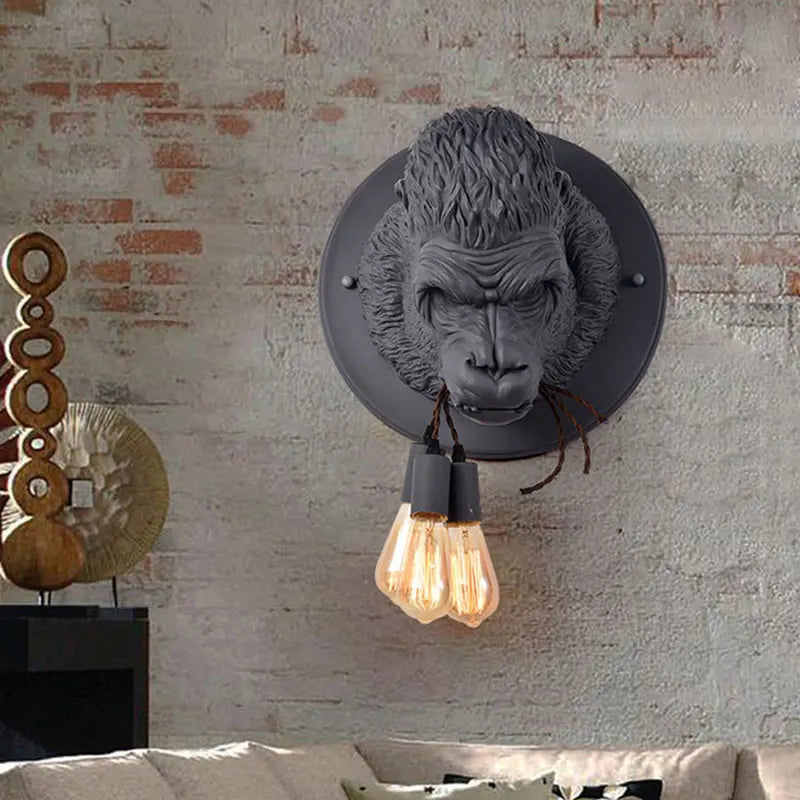 applique murale nordique en résine gorille avec led moderne
