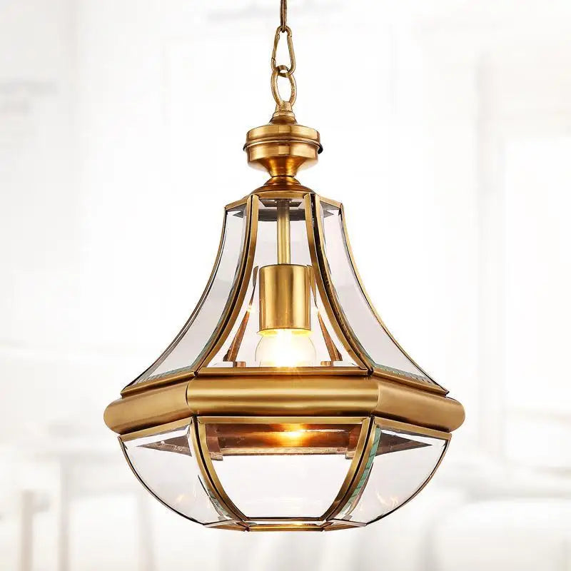 suspension en verre antique en cuivre pour intérieur élégant
