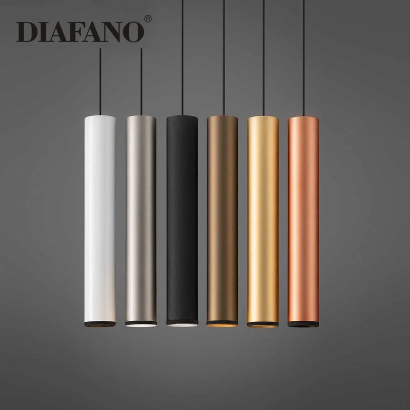 suspension led tube cylindrique pour décoration moderne