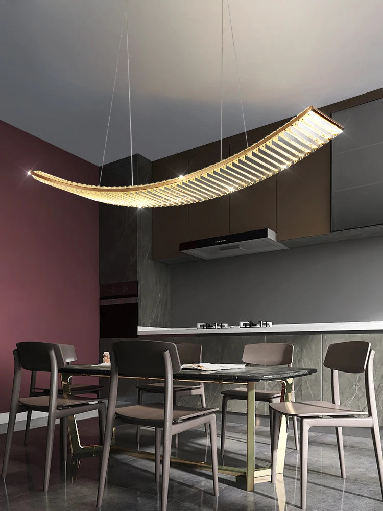 lustre minimaliste moderne en cristal de luxe pour restaurant