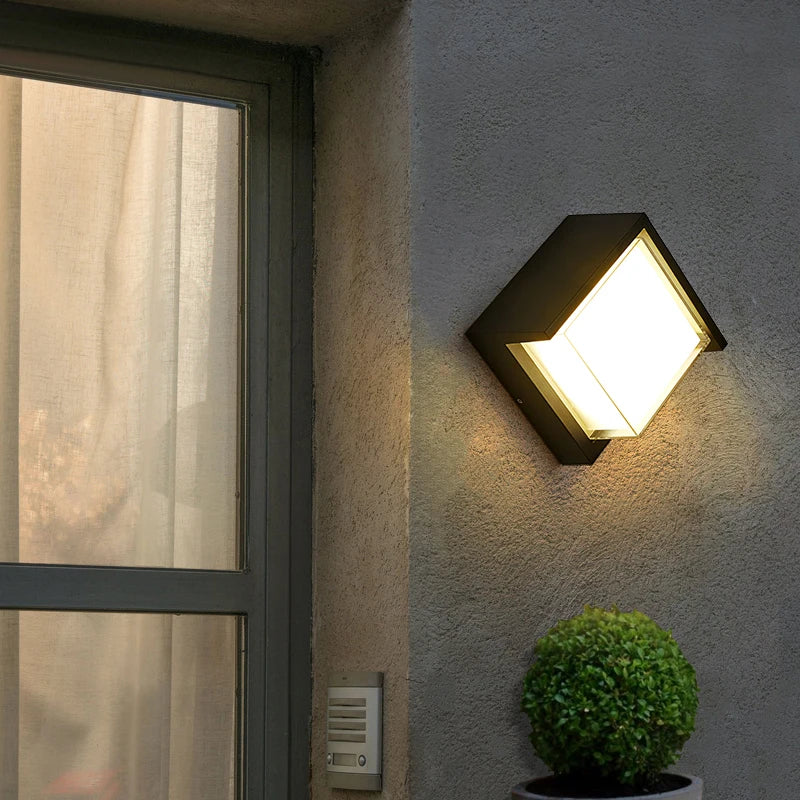Éclairage mural extérieur moderne étanche IP54 porche balcon terrasse lampe applique jardin en aluminium décor à la maison applique murale lampe