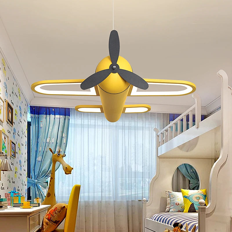 lustre led moderne en forme d'avion pour chambre d'enfant