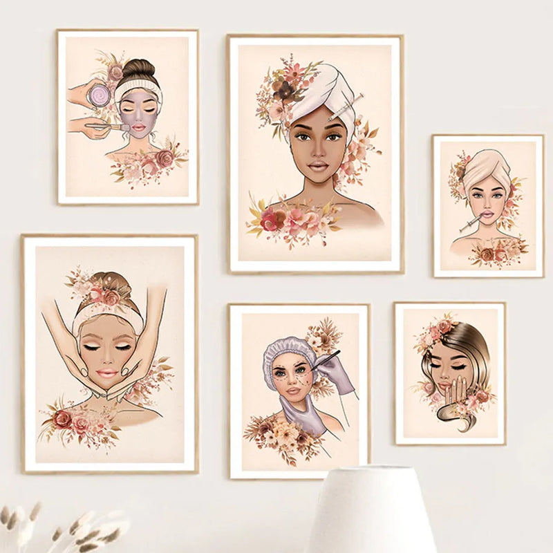 salon de beauté femme art mural nordique décor médical