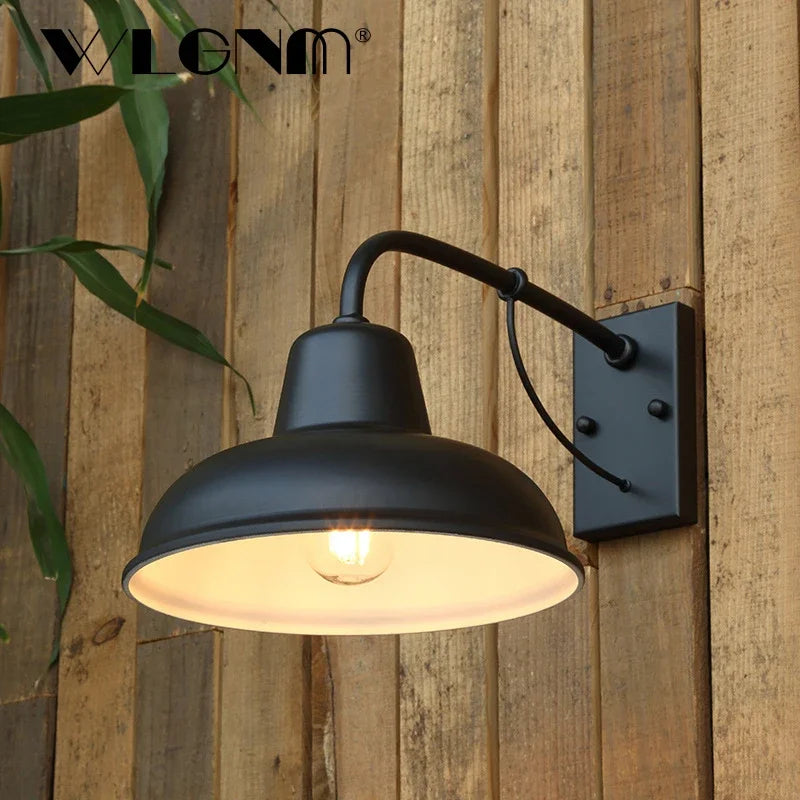 applique murale rétro étanche en fer pour extérieur et intérieur