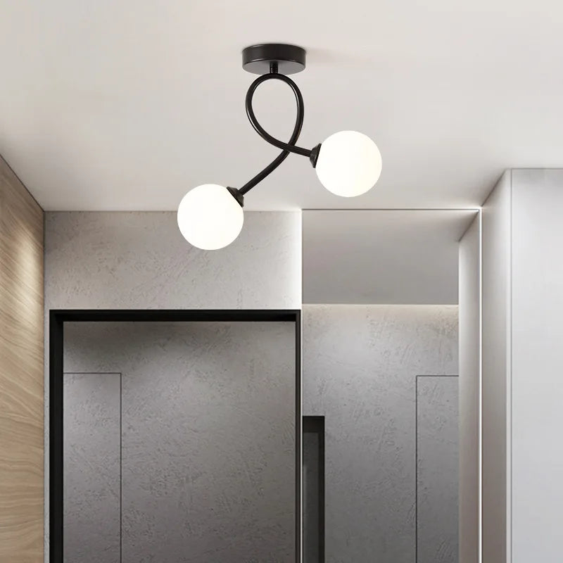 plafonnier moderne minimaliste en verre éclairage intérieur