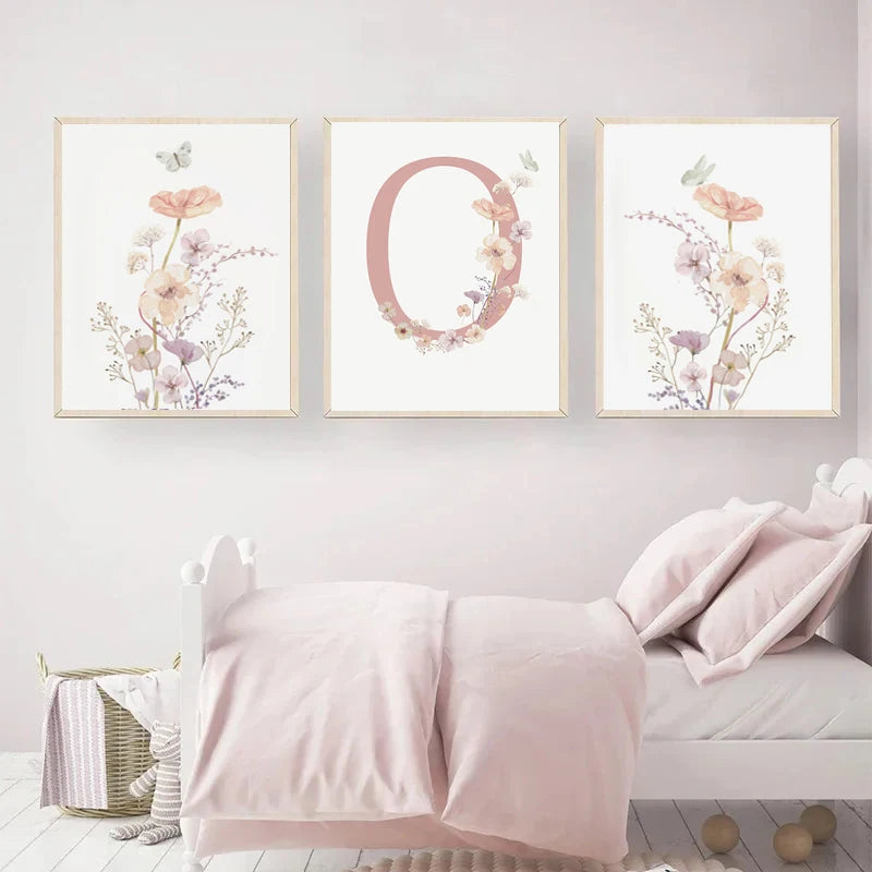 affiche photo personnalisée fleur sauvage pour bébé fille