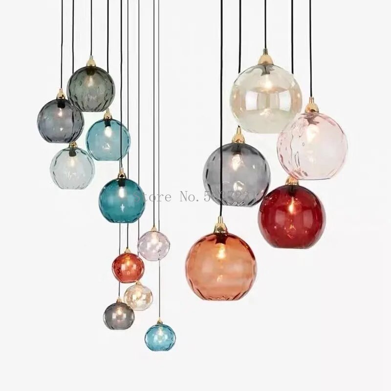 lustre verre coloré nordique moderne grain eau