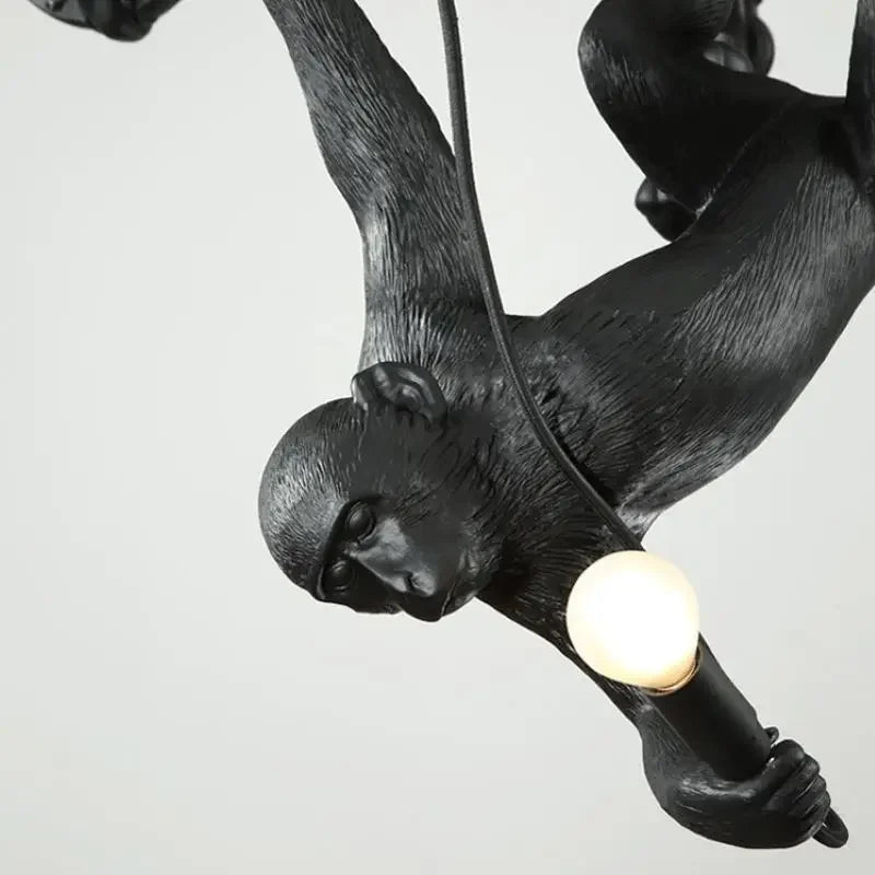 SANDYHA Art nordique singe lustres noir blanc Animal Design lampe à LED pour salon salle à manger centre commercial éclairage suspendu