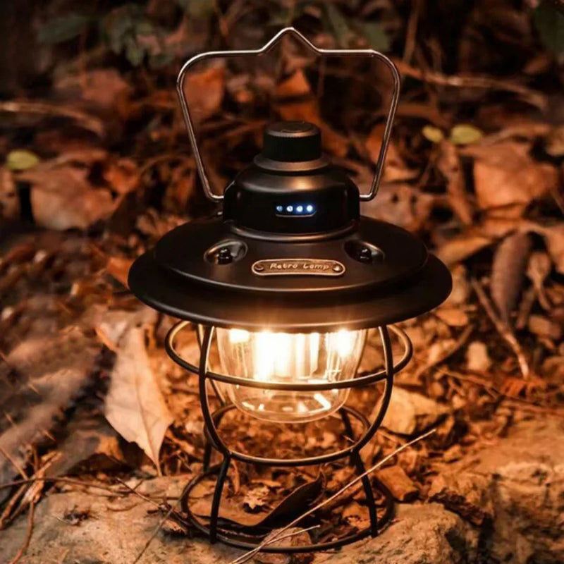 lanterne de camping rétro rechargeable portable avec usb 3 modes