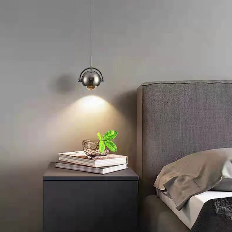 suspension led rotative avec fil métallique réglable