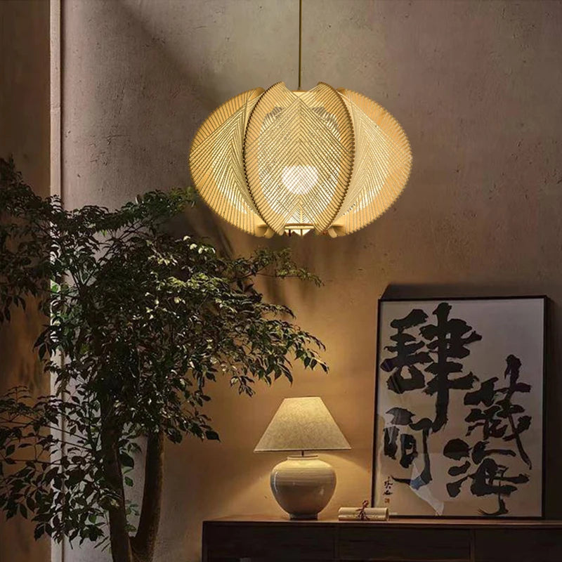 ZK50 Restaurant lustre bois Art chanvre corde lampe chambre créative Bar concepteur modélisation journal rétro unique tête lustre E27