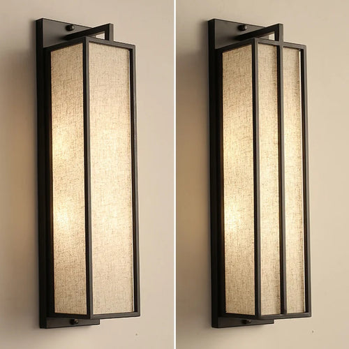 applique murale simple style chinois avec couverture en lin