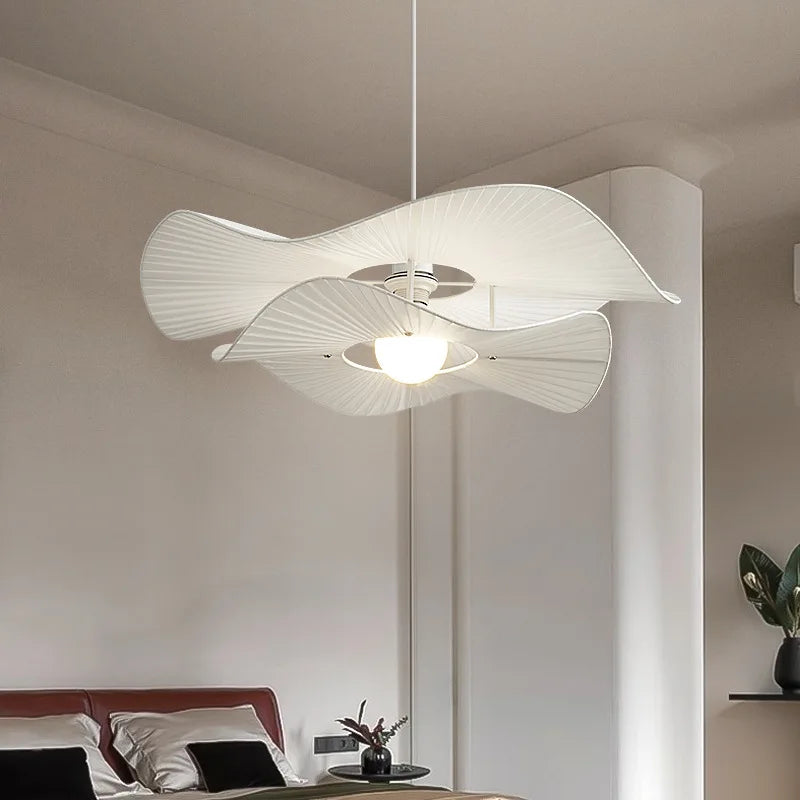 lustre nordique à chapeau en tissu led d'intérieur