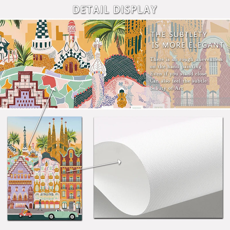 art mural rétro d'une ville côtière en voyage