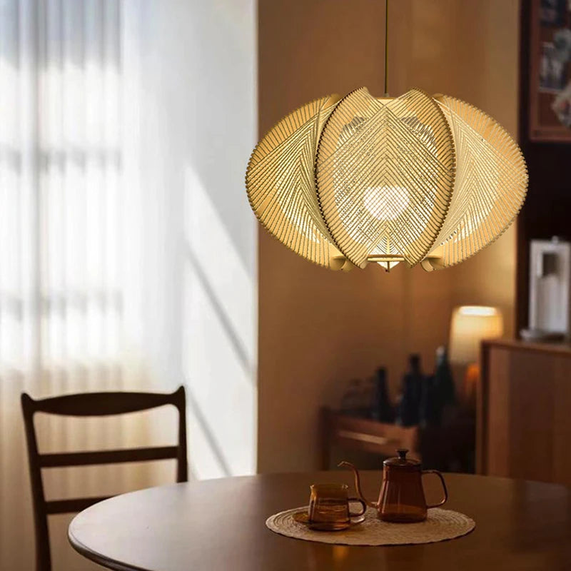 ZK50 Restaurant lustre bois Art chanvre corde lampe chambre créative Bar concepteur modélisation journal rétro unique tête lustre E27