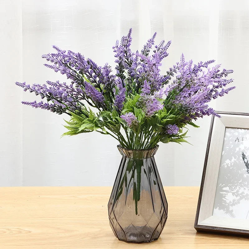 lot de 5 fleurs artificielles lavande pour décoration de jardin