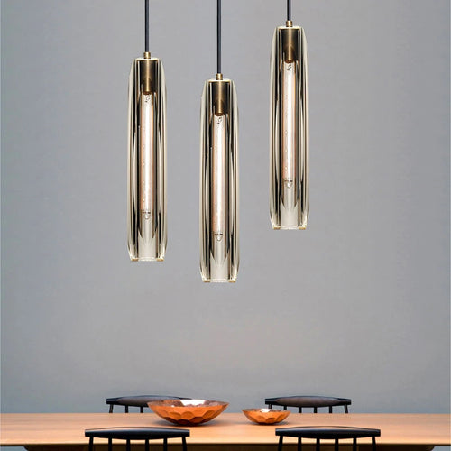 suspension en cristal postmoderne tout cuivre loft luminaires