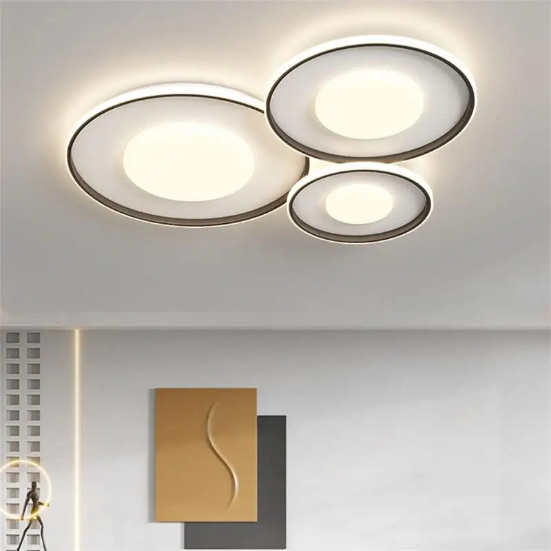 lustre nordique qiyimei éclairage intérieur lumière ronde lampara