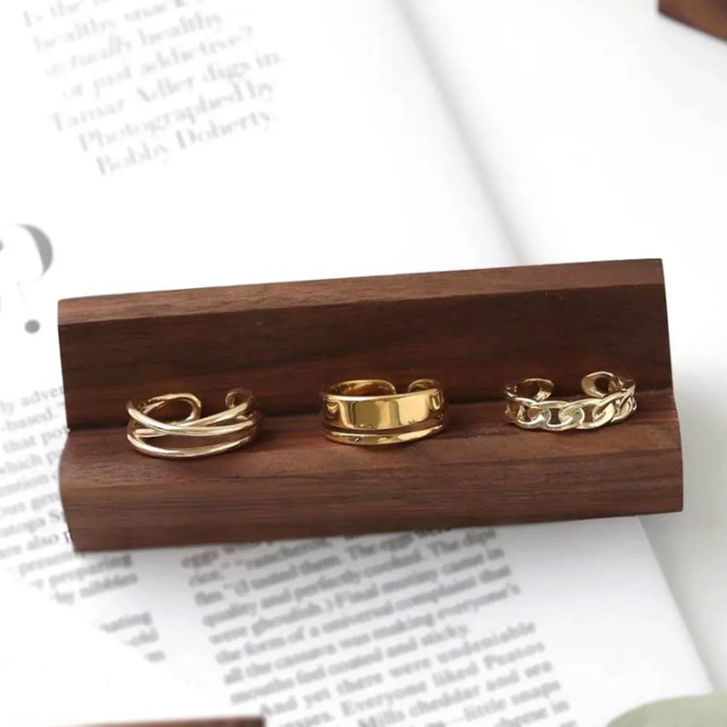 présentoir à bagues en bois vintage pour bijoux