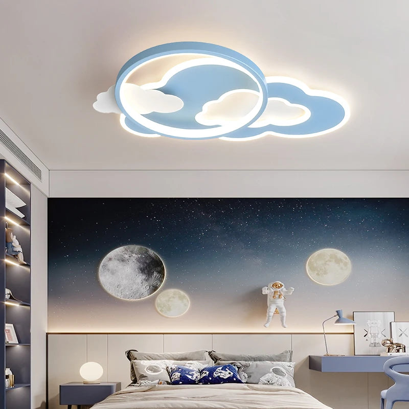 lustre led nuage moderne pour chambre d'enfant