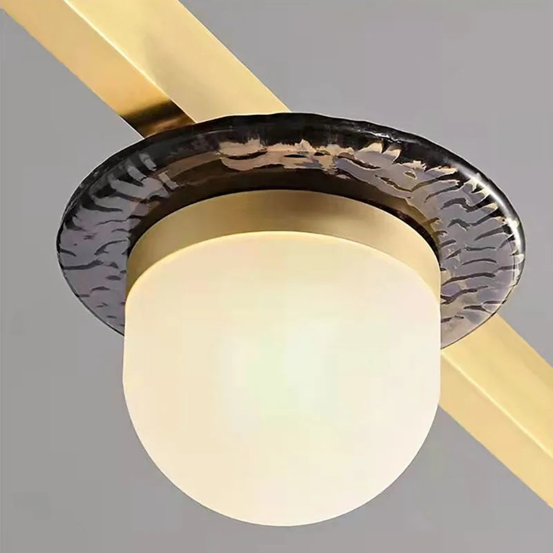 lustre led art déco style en verre suspendu