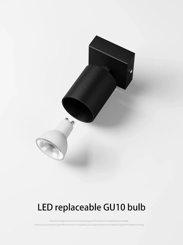 projecteur led gu10 montage surface angle réglable aluminium foco