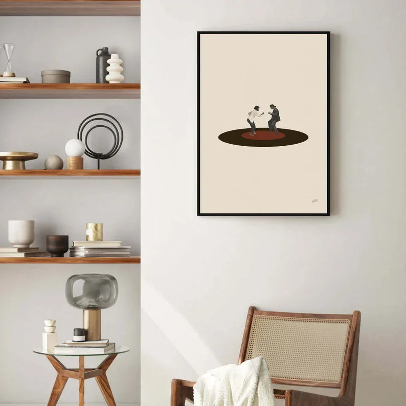 affiche rétro abstraite inspirée de films classiques décor mural