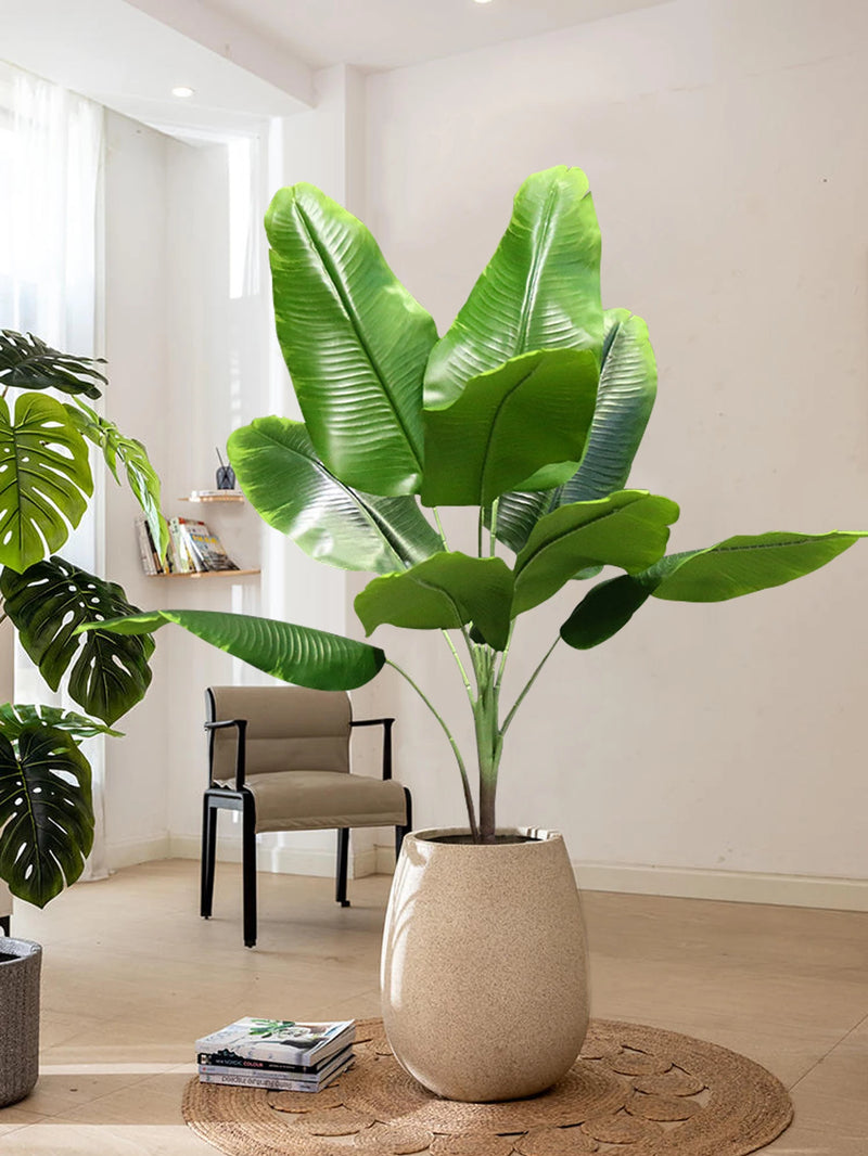 grandes bananiers artificiels et palmiers en plastique pour décoration jardin