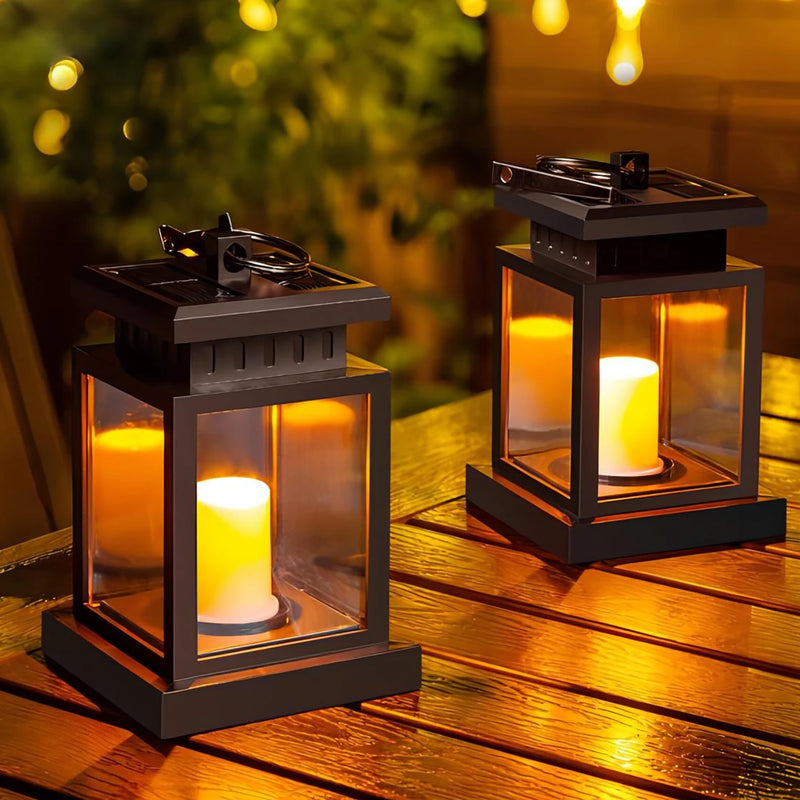 Lampe solaire bougie lanterne jardin étanche noël